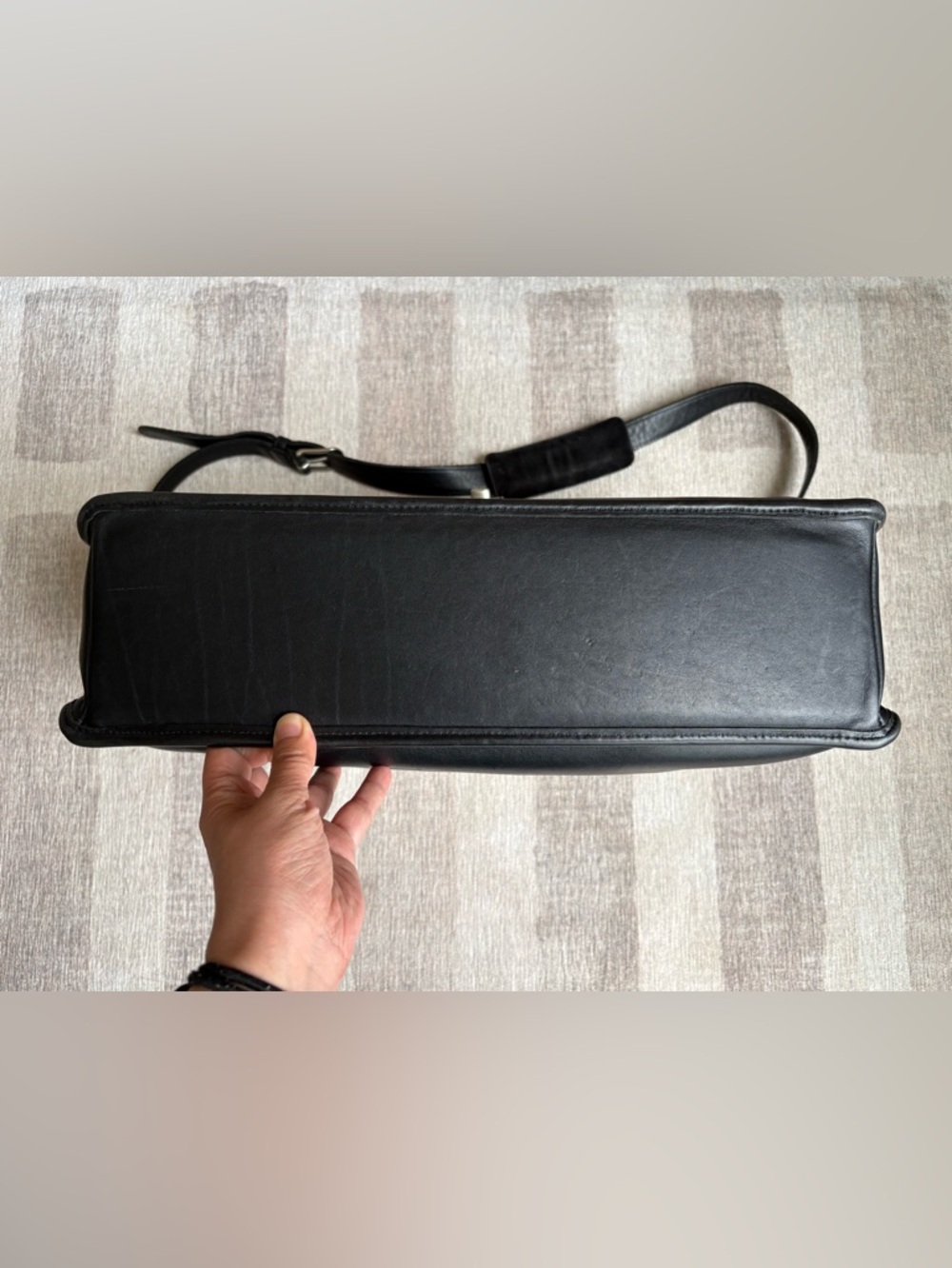 COACH Vintage Beekman Briefcase Black Leather Nickel Messenger Laptop Bag 5266 - Picture 6 of 14